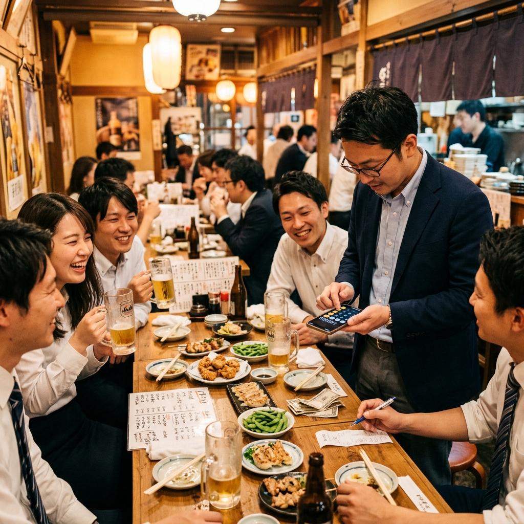 飲み会・宴会で幹事が精算するシーン